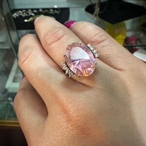 10k pink ice cocktail ring